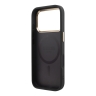 Guess для iPhone 17 Pro чехол PU with Perforated 4G logo Metal camera Hard Black (MagSafe)