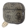 Guess для Airpods Pro 3 чехол PU leather 4G with Classic metal logo and Diamond charm Brown