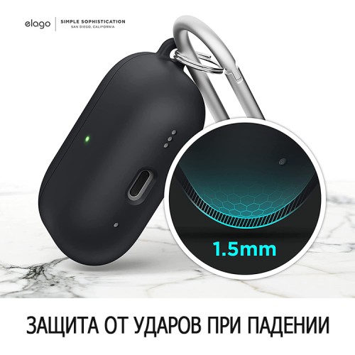 Чехол Elago Liquid Hang case для AirPods Pro 2, черный
