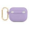 Чехол Guess Silicone Script logo с карабином для Airpods Pro, фиолетовый