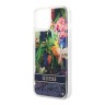 Чехол Guess Liquid glitter Flower Hard для iPhone 14, синий