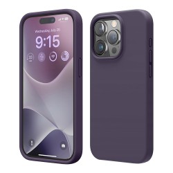 Elago для iPhone 15 Pro чехол Soft silicone (Liquid) Deep Purple