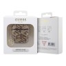 Guess для Airpods 1/2 чехол PU leather G CUBE with metal logo and Charm Brown