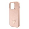 Guess для iPhone 15 Pro чехол PU Croco Triangle metal logo Hard Pink