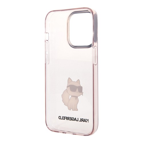 Karl Lagerfeld для iPhone 15 Pro Max чехол PC/TPU NFT Choupette Hard Translucent Pink