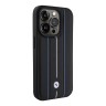 BMW для iPhone 15 Pro чехол Signature Leather Hot stamp lines Hard Black