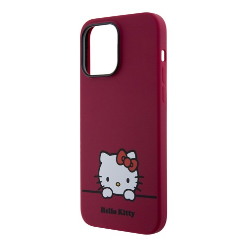 Hello Kitty для iPhone 14 Pro Max чехол Liquid silicone Dreaming Kitty Hard Red