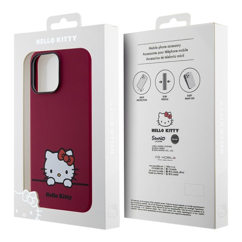 Hello Kitty для iPhone 14 Pro Max чехол Liquid silicone Dreaming Kitty Hard Red