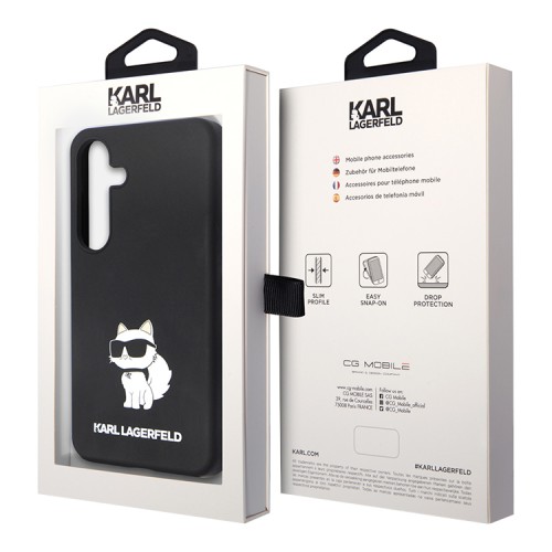 Karl Lagerfeld для Galaxy S24 чехол Liquid silicone NFT Choupette Hard Black