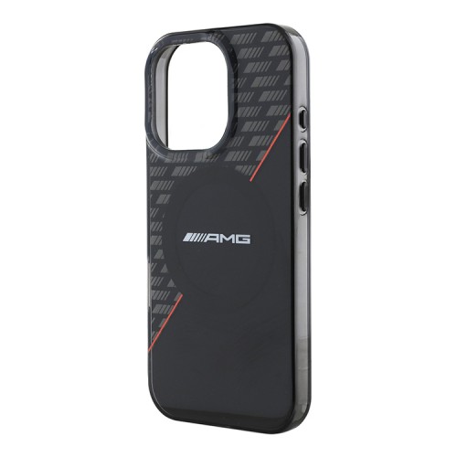 AMG для iPhone 16 Pro чехол PC/TPU Double layer Rhombs Black/Red (MagSafe)
