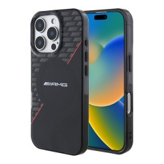 AMG для iPhone 16 Pro чехол PC/TPU Double layer Rhombs Black/Red (MagSafe)