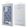 Guess для iPhone 16 Pro Max чехол PU-кожа 4G Plate metal logo Blue (MagSafe)