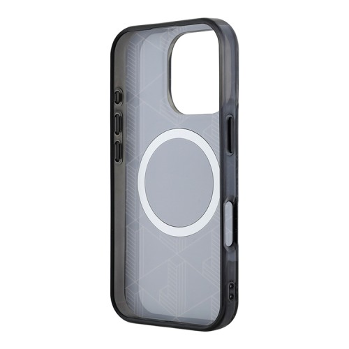 Lacoste для iPhone 16 Pro Max чехол PC/TPU Double layers The Blend Croc logo Black (MagSafe)