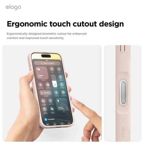 Elago для iPhone 16 Pro Max чехол HYBRID (pc/tpu) Soft Feeling Clear/Lovely Pink (MagSafe)
