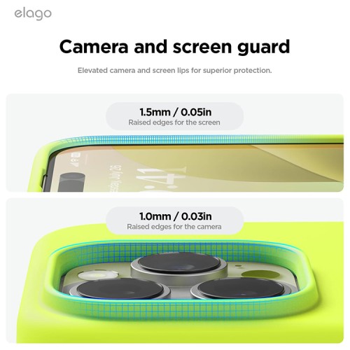 Elago для iPhone 16 Pro чехол Soft silicone (Liquid) Neon Yellow