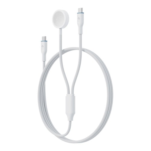 Energea ЗУ для Apple Watch Bazic GoCharge Deuce 2in1 кабель USB-C to C +AW chager 1.8m White