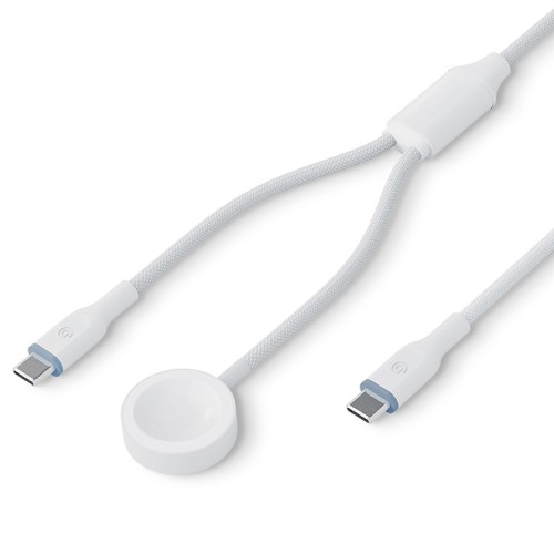 Energea ЗУ для Apple Watch Bazic GoCharge Deuce 2in1 кабель USB-C to C +AW chager 1.8m White