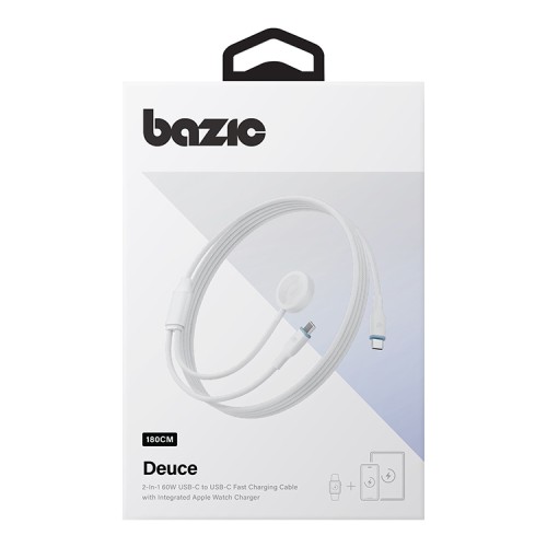 Energea ЗУ для Apple Watch Bazic GoCharge Deuce 2in1 кабель USB-C to C +AW chager 1.8m White