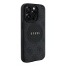 Guess для iPhone 15 Pro Max чехол PU 4G with Round Patch Metal logo Hard Black (MagSafe)