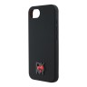 DKNY для iPhone 16e чехол Liquid silicone Heart Metal logo Hard Black (MagSafe)