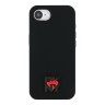 DKNY для iPhone 16e чехол Liquid silicone Heart Metal logo Hard Black (MagSafe)