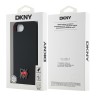 DKNY для iPhone 16e чехол Liquid silicone Heart Metal logo Hard Black (MagSafe)