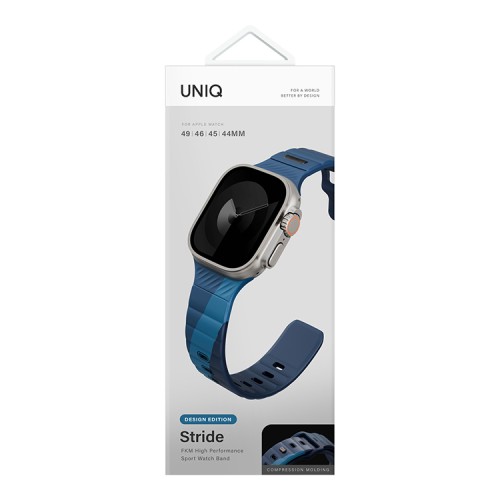 Uniq для Apple Watch 49/46/45/44 mm ремешок STRIDE DE FKM Rubber Storm/Blue
