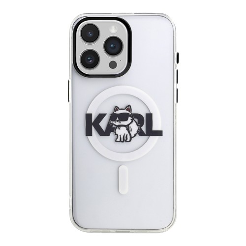 Karl Lagerfeld для iPhone 15 Pro Max чехол PC/TPU Sketch Choupette прозрачный (MagSafe)