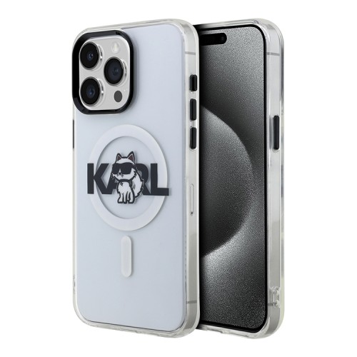 Karl Lagerfeld для iPhone 15 Pro Max чехол PC/TPU Sketch Choupette прозрачный (MagSafe)