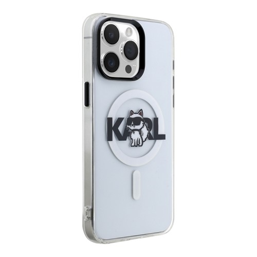 Karl Lagerfeld для iPhone 15 Pro Max чехол PC/TPU Sketch Choupette прозрачный (MagSafe)