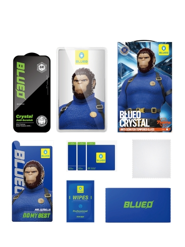 BlueO стекло для iPhone 17 Pro Max/16 Pro Max, Crystal Anti-Scratch with Dustproof receiver Black