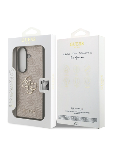 Guess для Galaxy Z Fold7 чехол PU 4G Big metal logo Hard Pink
