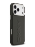 DKNY для iPhone 17 Pro Max чехол PU Large Embossed Vertical logo Metal camera Hard Black