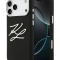 Karl Lagerfeld для iPhone 17 Pro Max чехол Liquid Silicone Initials Metal Logo & Camera Hard Black