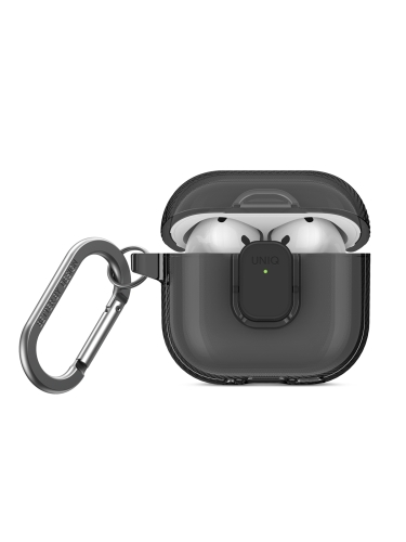 Uniq для Airpods 4 чехол Glase PRO TPU Lock case Glossy Smoke