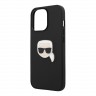 Чехол Karl Lagerfeld Karl's head Patch (metal) Hard для iPhone 13 Pro, черный