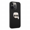 Чехол Karl Lagerfeld Karl's head Patch (metal) Hard для iPhone 13 Pro, черный