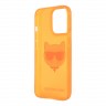 Чехол Karl Lagerfeld TPU FLUO Choupette Hard для iPhone 13 Pro Max, оранжевый