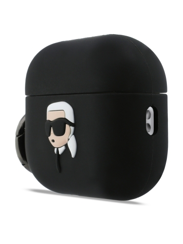 Karl Lagerfeld для Airpods Pro 3 чехол Silicone case with ring NFT 3D Karl Black