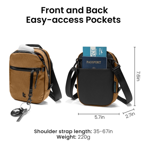 Tomtoc Travel сумка для аксессуаров Aviator-T37 X-Pac Crossbody Bag 1.3L Brown