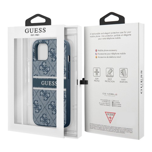 Чехол Guess 4G Stripe printed logo Hard для iPhone 13, синий