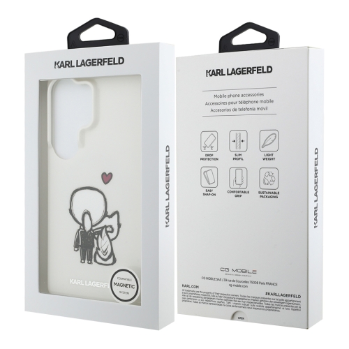 Karl Lagerfeld для Galaxy S26 Ultra чехол IML Sketch Karl & Choupette Back Hard Transparent (MagSafe)
