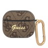 Чехол Guess PU leather 4G metal logo с карабином для Airpods 3 (2021), коричневый