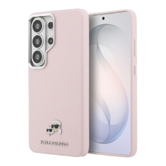 Karl Lagerfeld для Galaxy S26 Ultra чехол PU Saffiano FW Karl&amp;Choup Heads metal &amp;Cam Hard Pink (MagSafe)