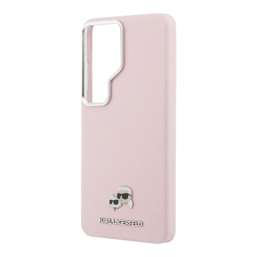 Karl Lagerfeld для Galaxy S26 Ultra чехол PU Saffiano FW Karl&Choup Heads metal &Cam Hard Pink (MagSafe)