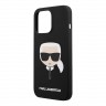 Чехол Lagerfeld Liquid silicone Karl's Head для iPhone 13 Pro, черный (Magsafe)
