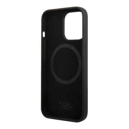 Чехол Lagerfeld Liquid silicone Karl's Head для iPhone 13 Pro, черный (Magsafe)