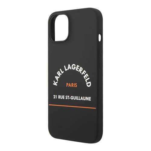Чехол Lagerfeld Liquid silicone RSG logo Hard для iPhone 14 Plus, черный (MagSafe)