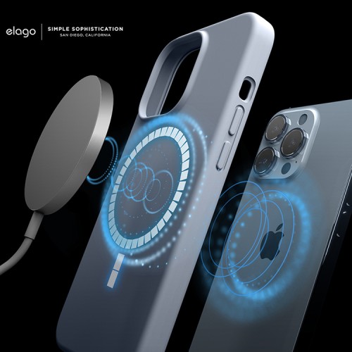 Чехол Elago MagSafe Soft Silicone для iPhone 13 Pro, голубой