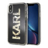 Чехол Karl Lagerfeld Liquid Glitter Karl logo Hard для iPhone XR, золотой/черный